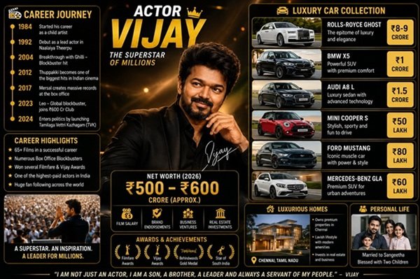 Vijay Career Net Worth And Car Collection
